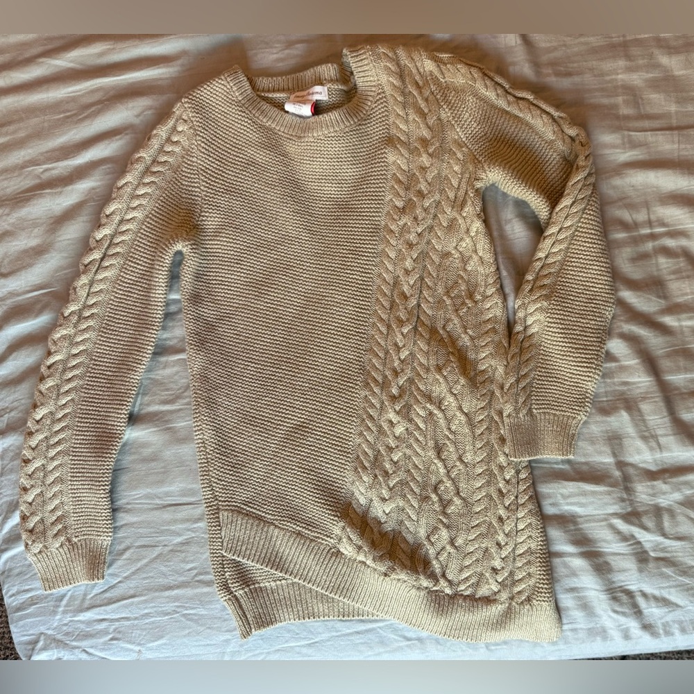 Tommy Bahama Cream Cable-Panel Crewneck Sweater